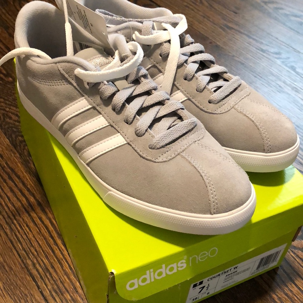 NWT Adidas Neo - Gray & White Suede